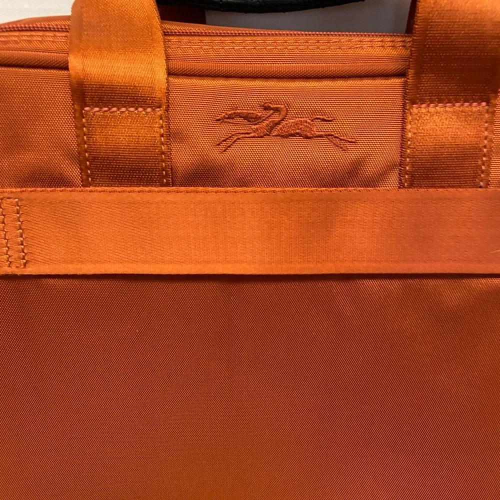 LongChamp Burnt Orange Laptop Messenger Bag & Laptop Folder sleeve